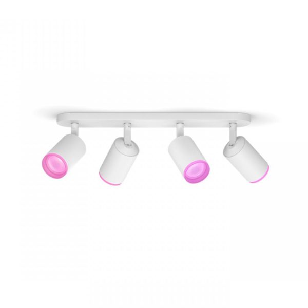 Spot LED RGB Cvadruplu Philips Hue Fugato, Bluetooth, 4xGU10, 4x5.7W