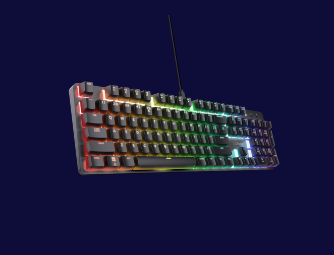 overlay_4407e13f36b2ec5621a6082c0f6ed899.png Tastatura Mecanica Gaming Trust GXT 871 Zora, USB, Negru - imagine 1
