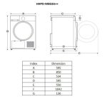 Uscator de rufe HEINNER HHPD-M8G3A++, 8 kg, Clasa: E, Alb - imagine 3