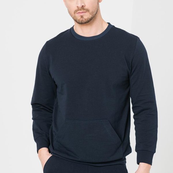 BLUZA COTON CASUAL BARBATI NAVY-S