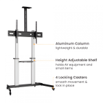 Stand TV mobil Serioux  44-610TW, dimensiuni 1292x717x2327mm, compatibiliate dimensiune - imagine 5