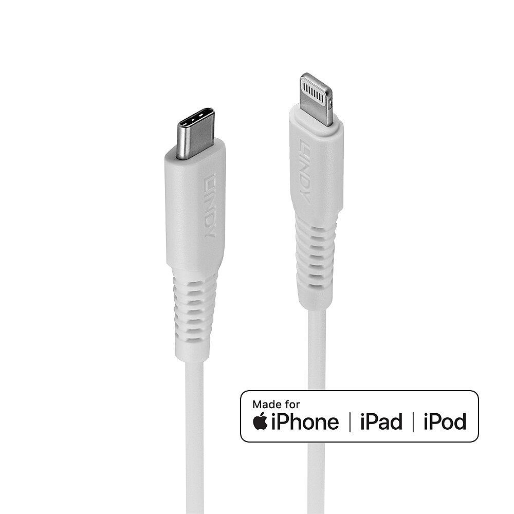 overlay_471ea283ba50098ed6cad79a8b742d0f.jpg Cablu Lindy 1m USB C 2.0 to Lightning, alb - imagine 1