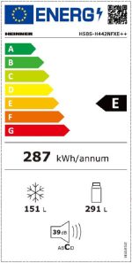 Side by Side HEINNER HSBS-H442NFXE++, No Frost, 442 L, Clasa - imagine 3