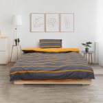 SET DE PAT SINGLE BUMBAC GREY/ORANGE - imagine 4