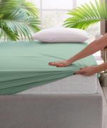 CEARCEAF PAT CU ELASTIC 90X200 CM VERDE - imagine 3