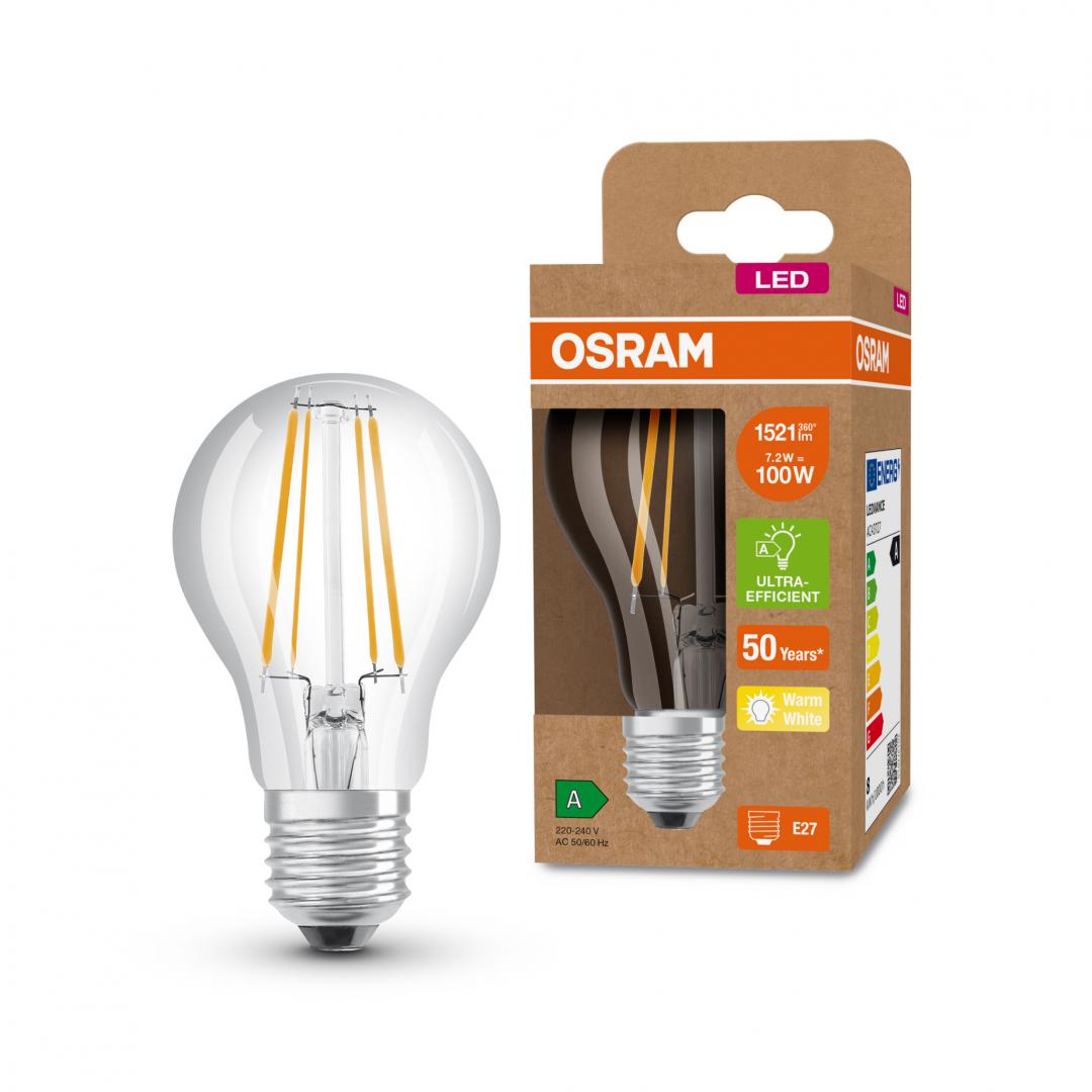 overlay_48a0ac9584018b1356281b7f1fd34bb5.jpg Bec LED Osram Classic A60, Ultra Efficient Light, E27, 7.2W - imagine 1