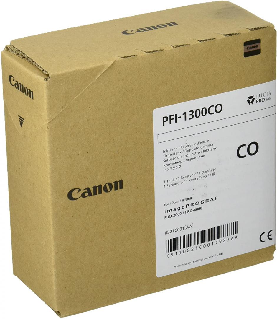 overlay_4a3885f7bf6bca7cf18bdaf2f5284a8d.jpg Cartus cerneala Canon PFI-1300CHO , chroma optimizer,transparent, capacitate 330ml, pentru - imagine 1