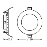 Spot LED incastrat Ledvance RECESS DOWNLIGHT SLIM, 8W, 550 lm, - imagine 2