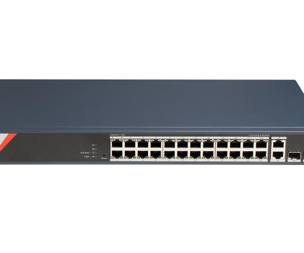 Switch PoE Hikvision DS-3E1528HP-SI-24P2T2F: 24 x 10/100/1000 Mbps PoE Ports,
