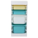 Raft depozitare cu 4 cosuri colorate, U-Grow
