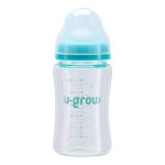 Biberon de sticla180 ml+2 tetine, U-Grow - imagine 2
