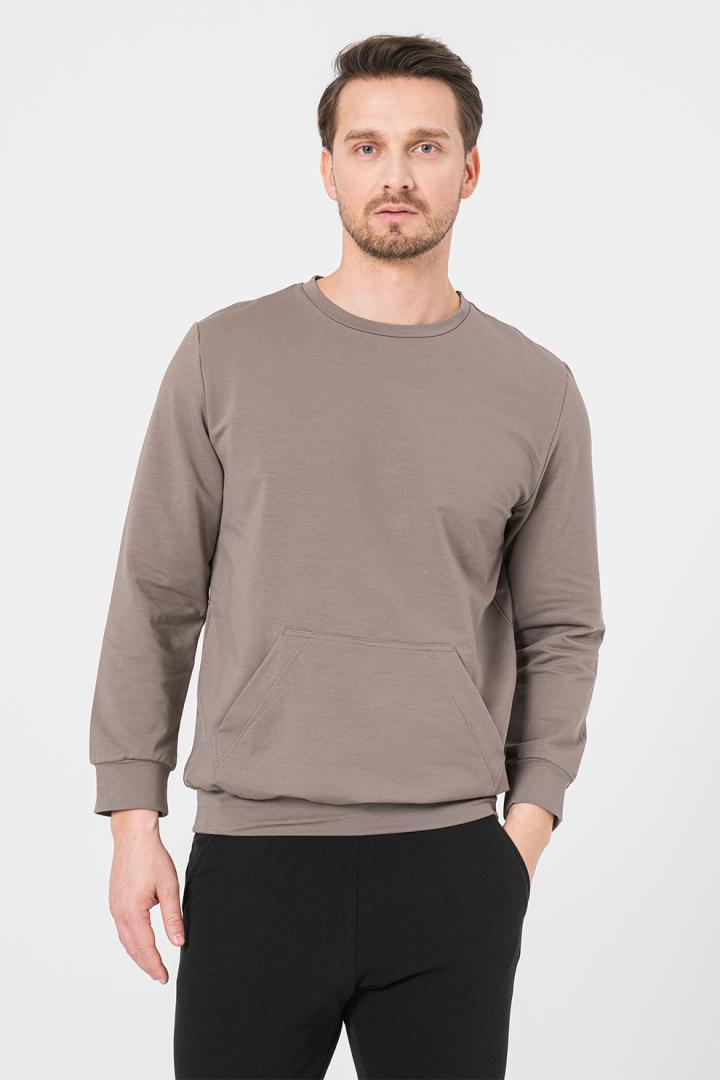 overlay_4d70b740f365a6965d20d3e89e77f8f4.jpg BLUZA COTON CASUAL BARBATI TAUPE-L - imagine 1