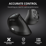 Mouse Trust Voxx, Rechargeable Ergonomic Wireless, negru - imagine 10