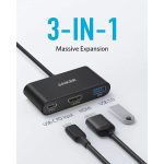 Docking Station Anker 3-in-1, porturi: HDMI (M) 4K 30Hz, USB - imagine 2