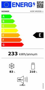 Combina frigorifica HEINNER HCNF-HM293E++, No Frost, 293 l, Clasa: E, - imagine 3
