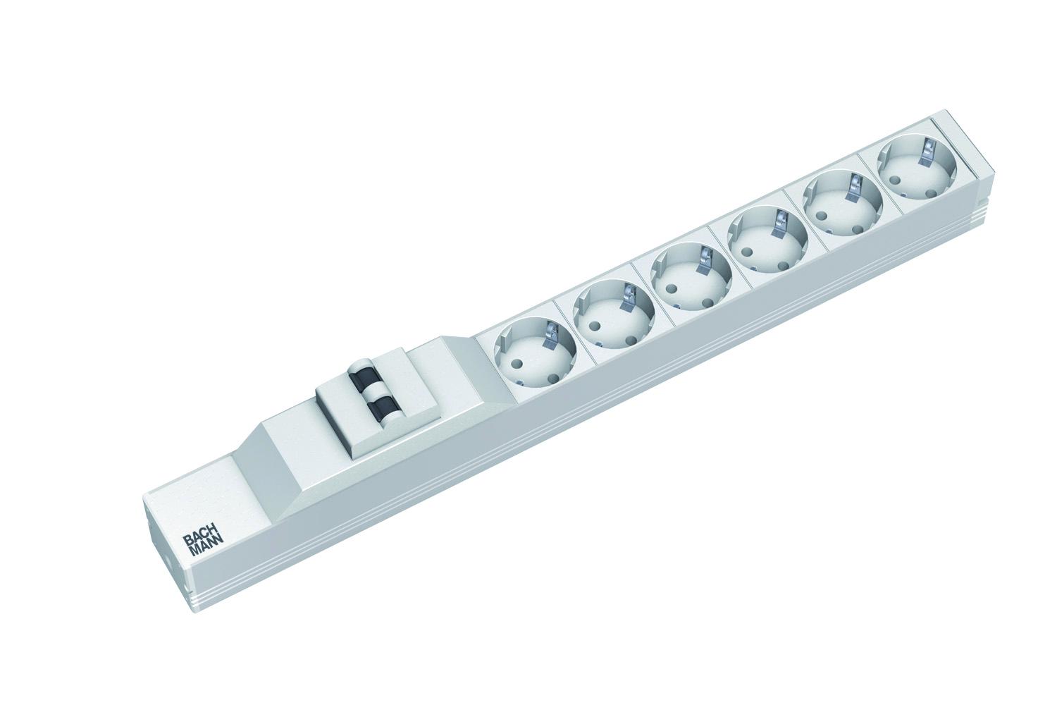 overlay_4f290e50b569efea8d7d09add45eccb0.jpg Bachmann prelungitor 19" 1HE 6xSchuko 1xLS cordon 2,0m Schuko; - imagine 1