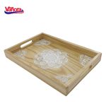 TAVĂ DIN LEMN PENTRU SERVIRE CU MODEL MANDALA, VANORA HOME - imagine 3