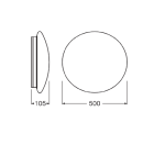 Plafoniera LED Ledvance SURFACE CIRCULAR 500 POWER SELECT, 42/30/19W ,3500/2500/1500 - imagine 3