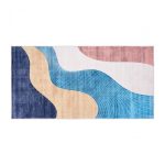 Covor printat, FLOW 70x140 cm, lavabil cu spate antialunecare, inaltime