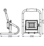 Proiector LED portabil (lampa de lucru) Ledvance Worklight BatteryR-Stand, 10W, - imagine 2