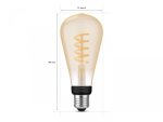 Bec LED inteligent vintage (decorativ) Philips Hue Filament Edison ST72 - imagine 3