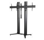 Stand mobil dublu B-Tech 56-65" 2m, negru