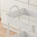 Carucior pentru depozitare cu 3 rafturi - Alb - imagine 5