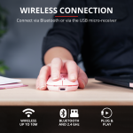 Mouse Wireless Trust Puck, 1600 dpi, Roz - imagine 3
