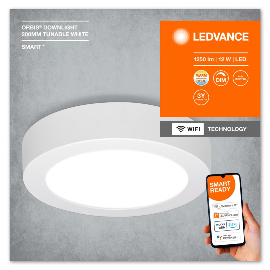 overlay_538bf6b964090a7407a44a0b005380ef.jpg Panou LED inteligent Ledvance Smart+ WiFi ORBIS ROUND DOWNLIGHT SURFACE, - imagine 1