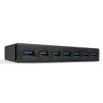 Hub USB Lindy LY-43228, 7 Port, USB 3.1, negru - imagine 3