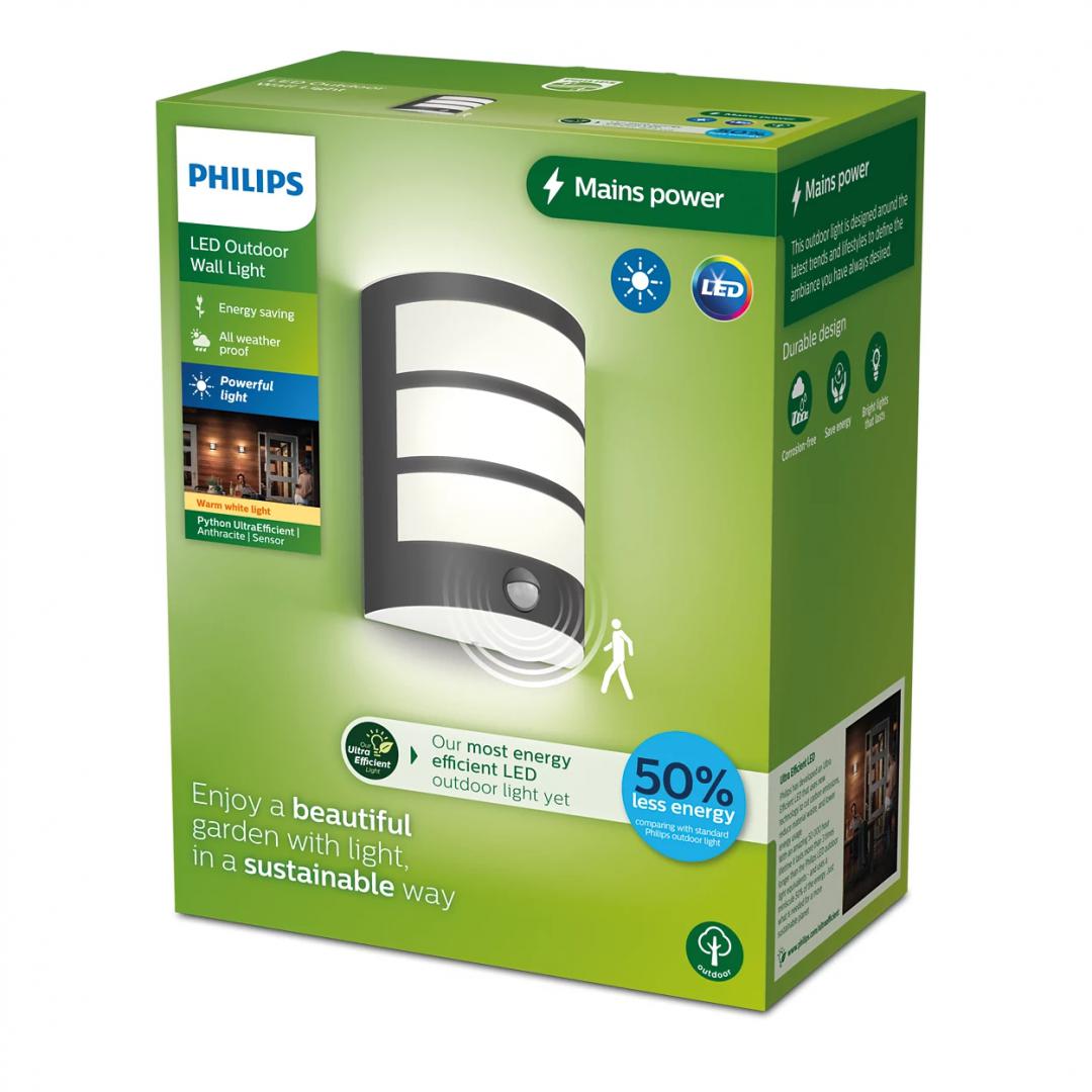 overlay_5416afdac6396b58ad5480932c343b5d.jpg Aplica LED pentru exterior cu senzor de miscare Philips PYTHON, - imagine 1