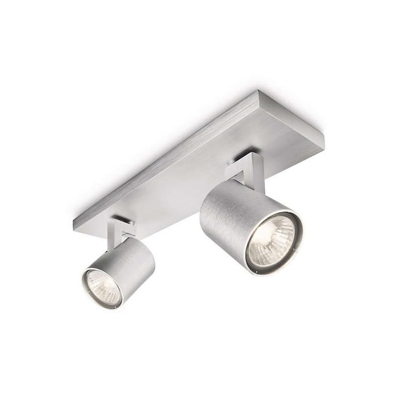 overlay_54a6ad0e526c30bcccaee76e989aad14.jpeg Spot Dublu Philips Runner, 2xGU10, 2x20W, IP20, 10.9x30.5x9cm, Metal ,Argintiu - imagine 1