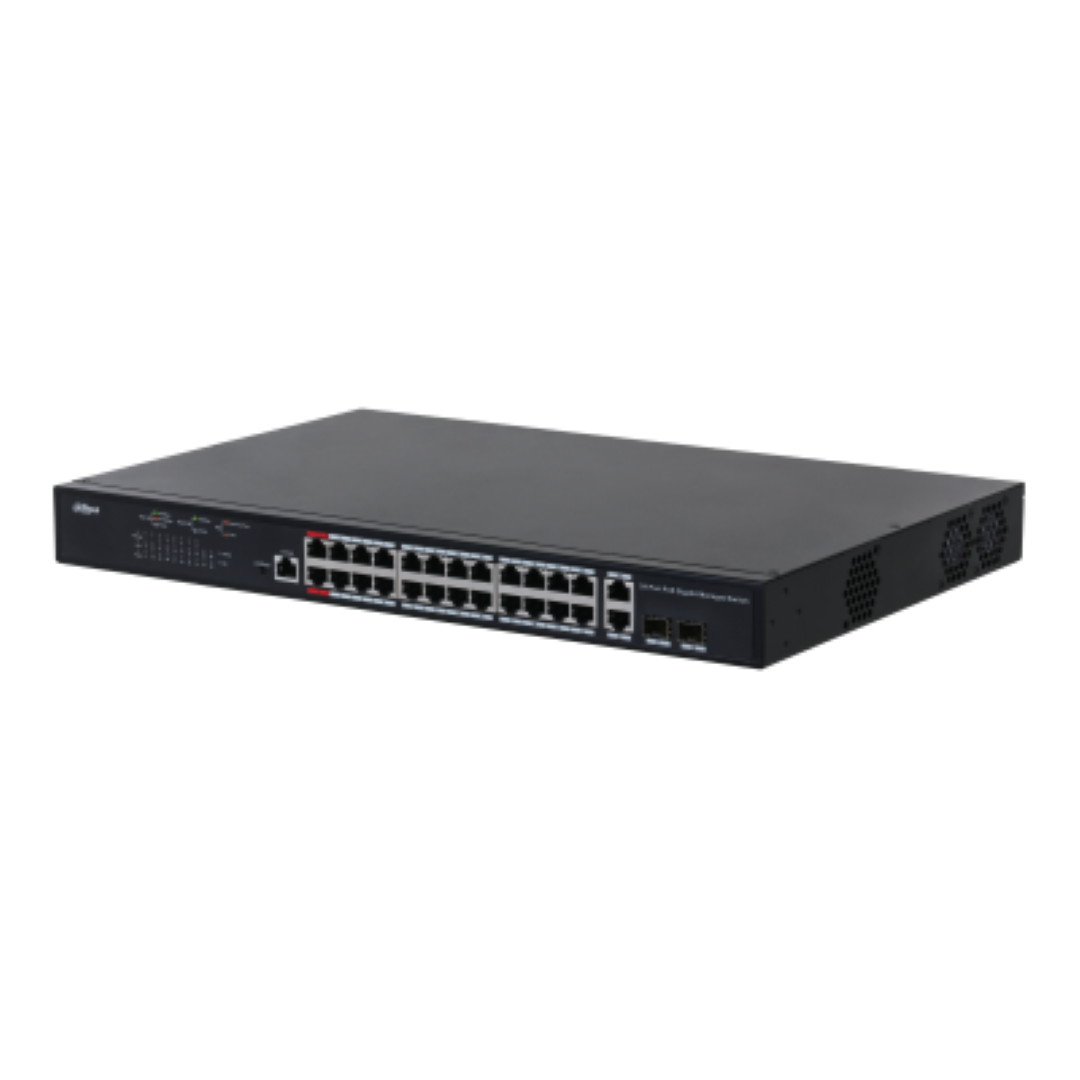 overlay_5505f8d68ae84fafc97ce17239849b5d.png Dahua managed switch 26 porturi, 24 porturi POE, Interfata:24 x - imagine 1