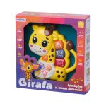 JUCARIE GIRAFA CU LUMINI SI SUNETE, GALBENA, MOMKI - imagine 3