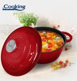 CRATITA FONTA EMAILATA+CAPAC 22X9.5CM,2.9L, RED LINE, COOKING BY HEINNER - imagine 4