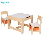 Set masuta si 2 scaune , lemn natur, U-Grow
