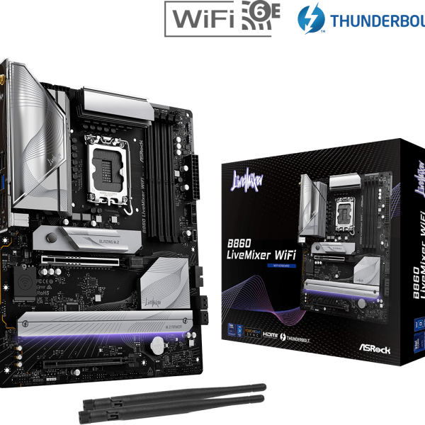 Placa de baza ASRock B860 LiveMixer WiFi, Socket 1851, DDR5,