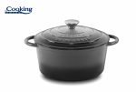 SEMIOALA FONTA EMAILATA + CAPAC 28X13 CM, 6L, MARBLE GRAY,