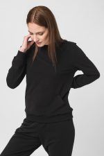 BLUZA COTON CASUAL FEMEI BLACK-XL - imagine 2