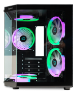 Carcasa SPACER SPCS-GC-AQUARIUM-BK-6F, RGB, Micro Tower, Black - imagine 2