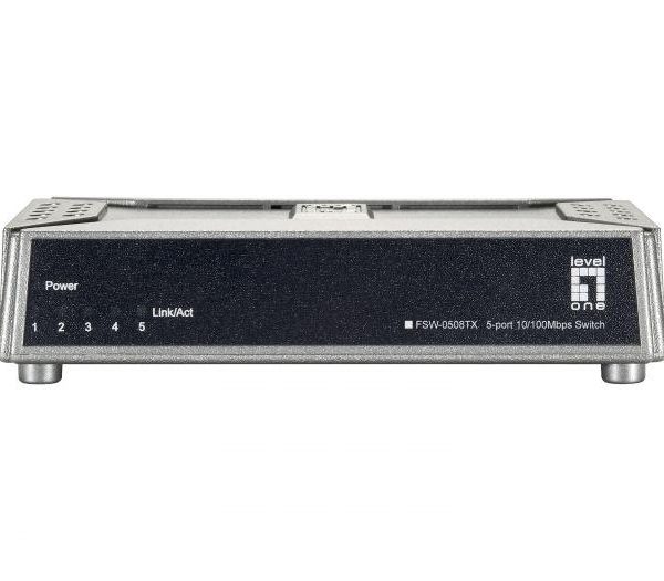 LevelOne FSW-0508TX 5-Port Fast Ethernet Switch, 69 x 30 x
