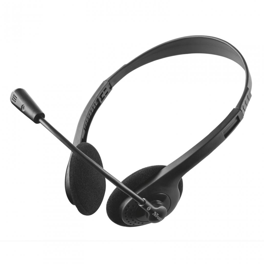 overlay_5b44b8d09292311649d72d1633cf9168.jpg Casti Head-band Trust Primo Chat, Cu fir, Negru - imagine 1