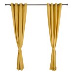 Set 2 draperii catifea 140x270 cm - Galbene - imagine 3