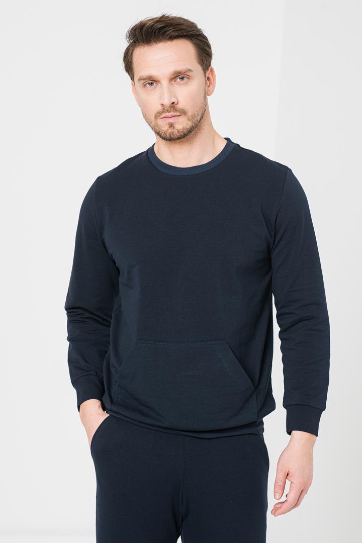 overlay_5d2c113e35c5e7b069fbbdc19b4e1f15.jpg BLUZA COTON CASUAL BARBATI NAVY-XXL - imagine 1