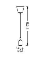 Pendul Ledvance Vintage 1906 Bell Negru, E27, max. 15W LED, - imagine 3