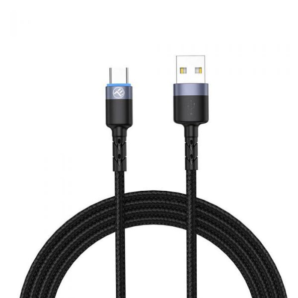 Cablu Tellur USB to Type-C cu LED, 3A, nailon, 1.2m,