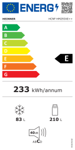Combina frigorifica HEINNER HCNF-HM293XE++, No Frost, 293 l, Clasa E, - imagine 3