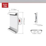 Suport Tableta/Mobil de birou, Barkan T50, Fix, 7-12'', alb - imagine 2