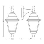 Aplica tip felinar pentru exterior Philips Lima DOWN, 1xE27, max - imagine 2