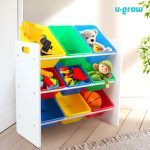 Raft depozitare jucarii cu 9 cosuri multicolore, U-Grow - imagine 2